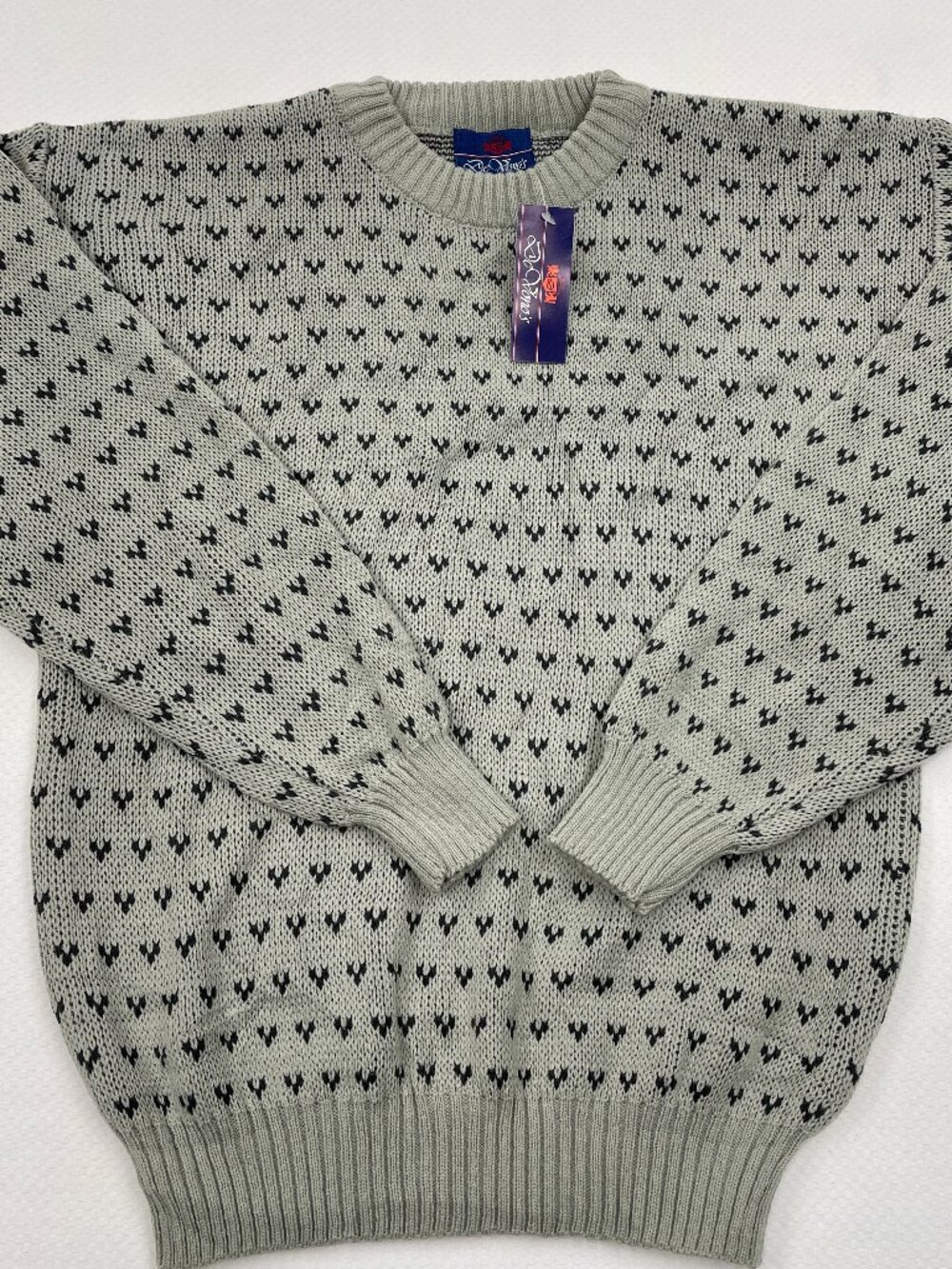 Vintage 80's DeVono's Fair Isle Ski Sweater Acrylic Knit Nordic Men’s S NEW Tags